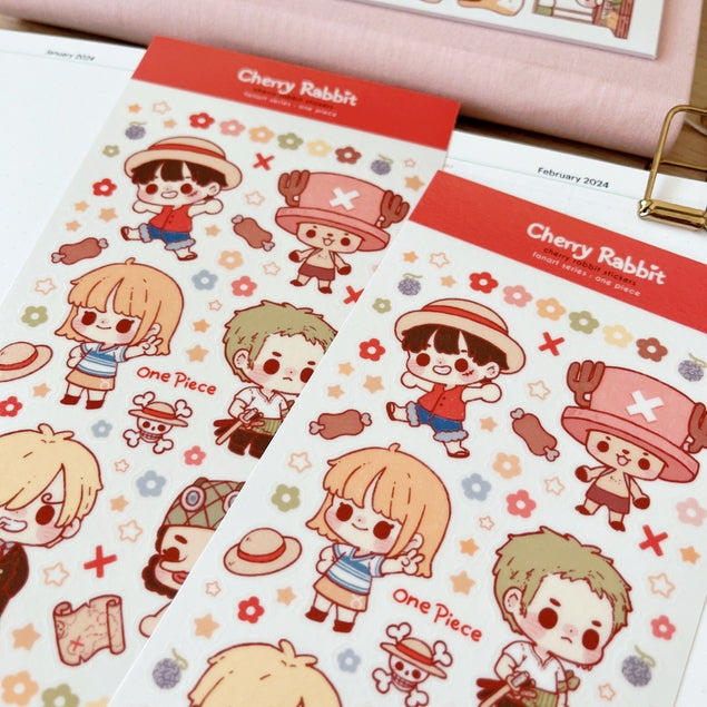 Cherry Rabbit One Piece Sticker Sheet