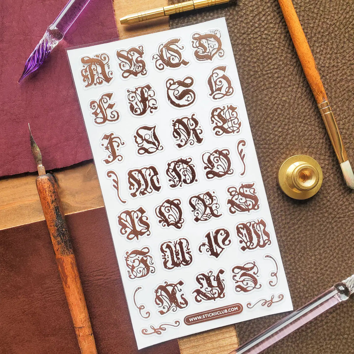 STICKII - Ornate Alphabet Sticker Sheet
✒️📜 Add a touch of old-world elegance to your pages with this ornate alphabet sheet. Inspired by gothic lettering, vintage monograms, and illuminated manuscript details, each letter is full of curling flourishes and antique charm. Perfect for spelling out initials, decorating journal pages, labeling letters, or giving any paper project the feeling of something pulled from a beautifully aged book.
Top Coating: None
Adhesive Layer: Paper
Backing Layer: Paper
6.69" x