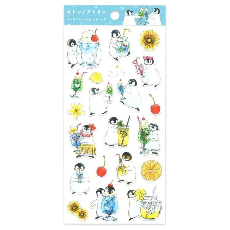 A sticker sheet with enchanting details featuring penguins with summer drinks is here to add both adorable and bright touches to your journal pages
Size: 90×195mm
Material: Paper