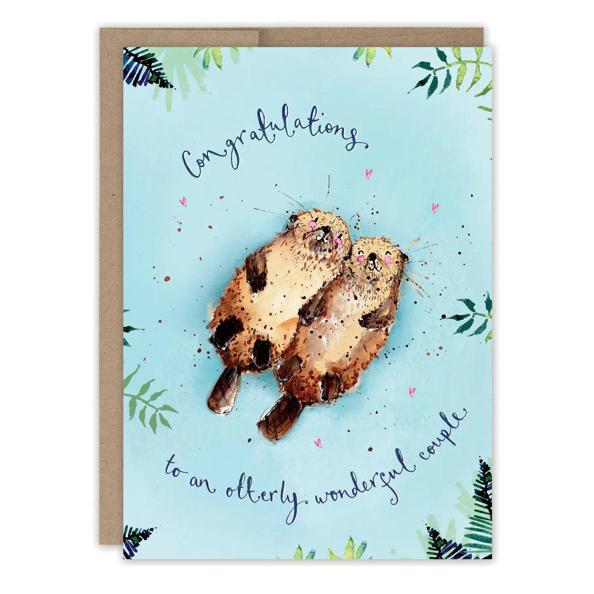 Otterly Wonderful Anniversary Card To A Couple
Inside verse: May your day be a celebration of your love. Happy Anniversary
• Illustrated by Louise Mulgrew
• Size: A6, 4.5" x 6.25"
• Paired with a Kraft envelope
• Printed in the USA.
About The Artist: Working with gouache and watercolor, Louise designs in her tiny studio in Brighton, England, inspired by her love of all animals, and passion for the natural world. Louise was named 2023 Artist of the Year by the USA Greeting Card Association.