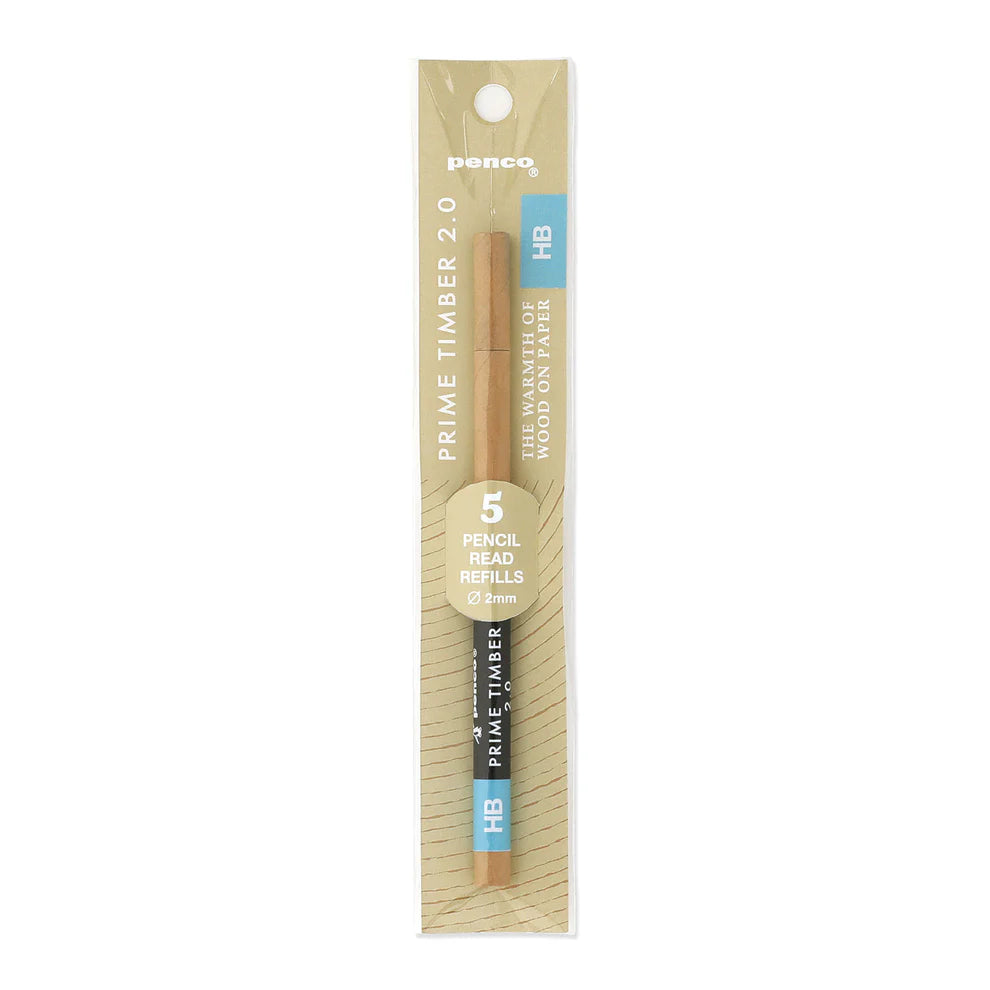 PENCO Prime Timber Refill - HB
A set of 5 refill leads in HB for 2mm mechanical pencils by Penco.
Made in Japan.
* To sharpen your Prime Timber pencil with its attached sharpener, try moving the pencil back and forth in stead of turning it, to follow its special blade mechanics
Fits:
- Prime Timber 2022
- Prime Timber Brass 2022
- Prime Timber
- Prime Timber Brass