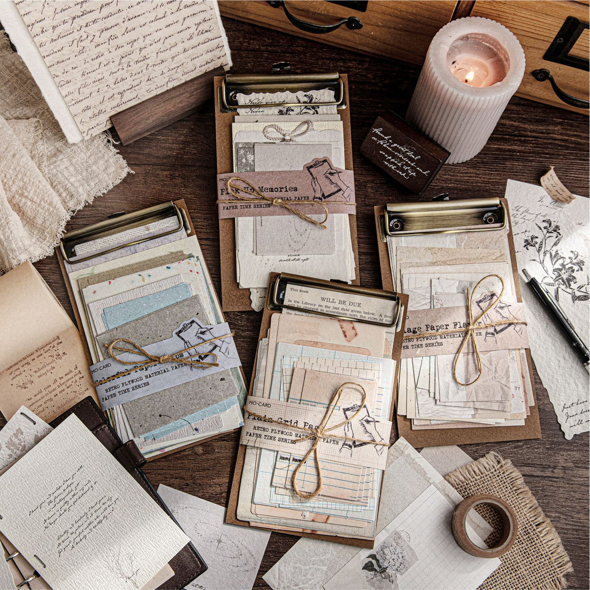 This beautifully crafted paper pack includes 30 pieces of cute paper materials in different patterns and 1 small clamp! Each pack comes with pieces in varying styles with a unique set of designs.
These pieces make great card decoration, collage pieces, or additions to your journal spreads!