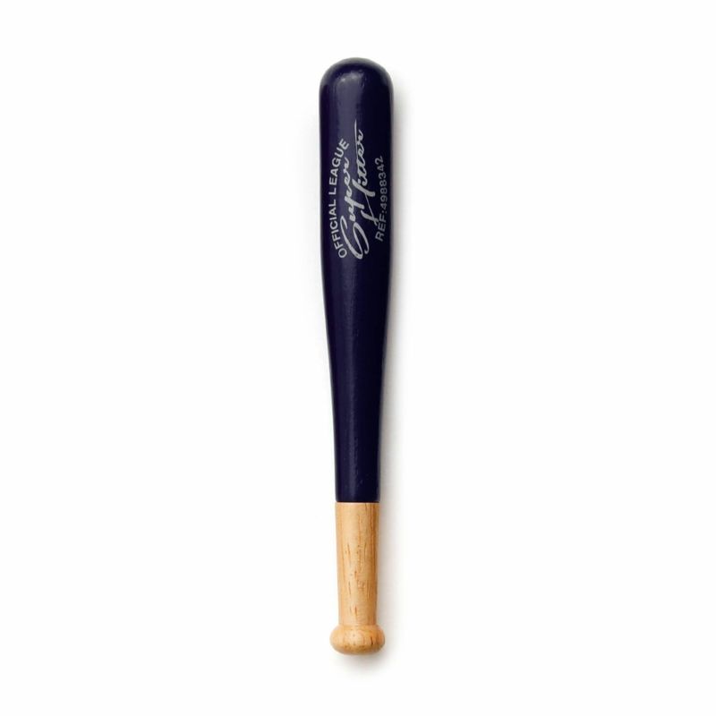 A wooden baseball bat pen by Penco. The bat handle acts as the cap, and the pen tip is made of brass.
Comes in black oil-based ink with 0.8mm tip. 