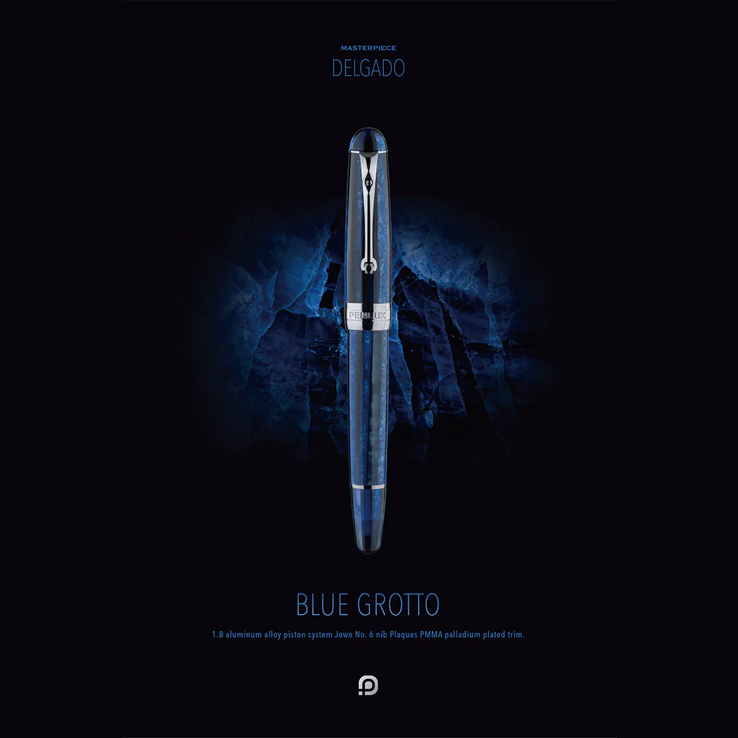 Penlux Masterpiece Delgado Blue Grotto Fountain Pen - Fine (F) Nib