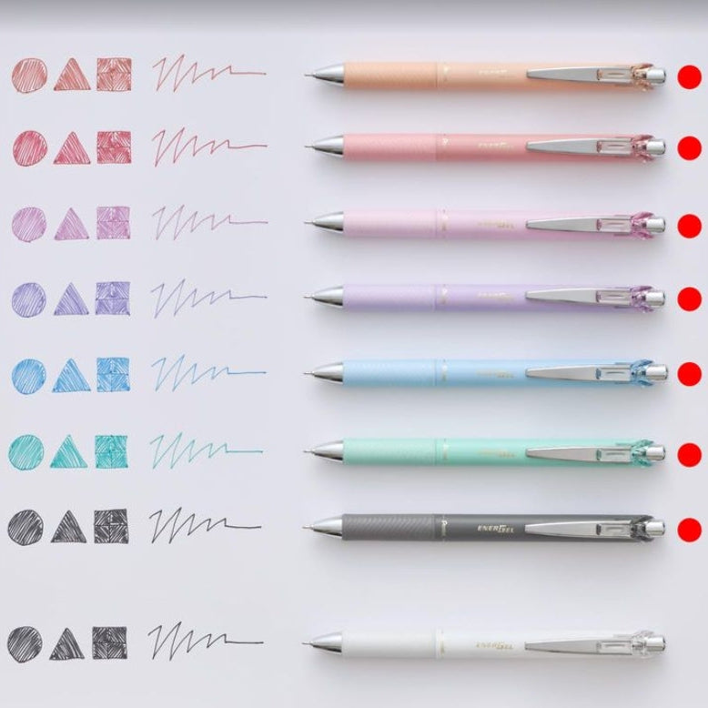 Pentel Energel Limited Edition 7 Color Set - Kohare
This is a set of 7 colors featuring Energel's limited edition design "Kohare." The soft colors of "Energel Kohare" gently add color to your schedule booklets and materials.
0.5mm
7 colors: Starlight/Peach Drop Red/Wind Poem Green/Sunny Orange/Flower Layer Pink/Gentle Breeze Blue/Hydrangea Purple