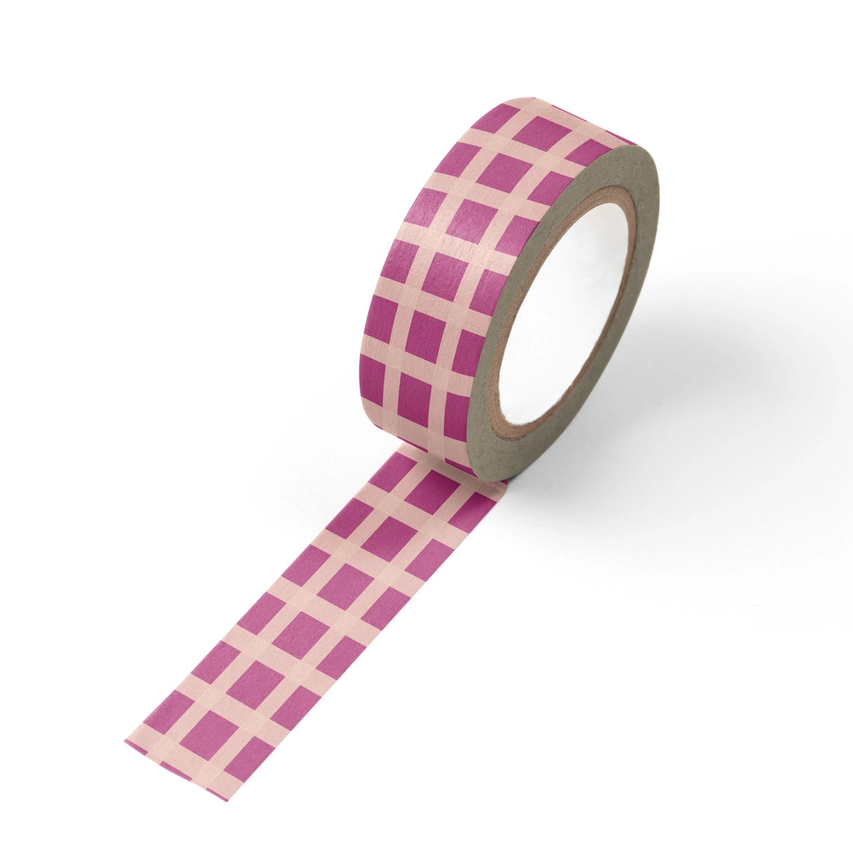 Add a bright pop of pattern with this hot pink washi tape featuring light pink gingham stripes. Perfect for Valentine’s crafts, scrapbooking, or making every project a little sweeter.
Additional Details:
- 15 mm width
- 10 m length