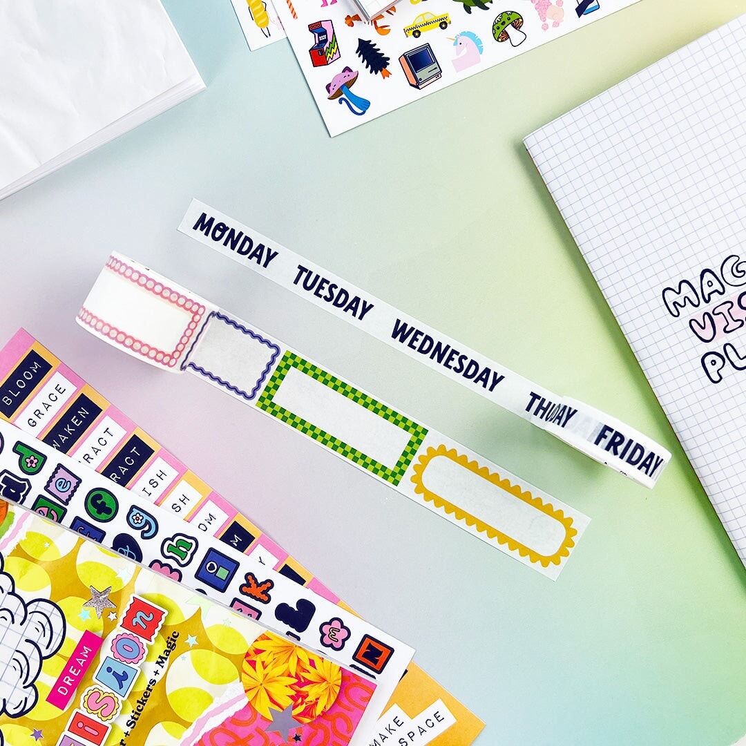 It's finally here - the washi of your dreams! Pipsticks washi tape is amazing paper tape that's removable with just the right amount of tack. It's perfect for crafting, wrapping and decorating everything in your life! Use it on your planner, bullet journal, inspo wall, snail mail, ANYTHING!!
Includes one 15mm x 10m roll of Everyday Washi Washi.