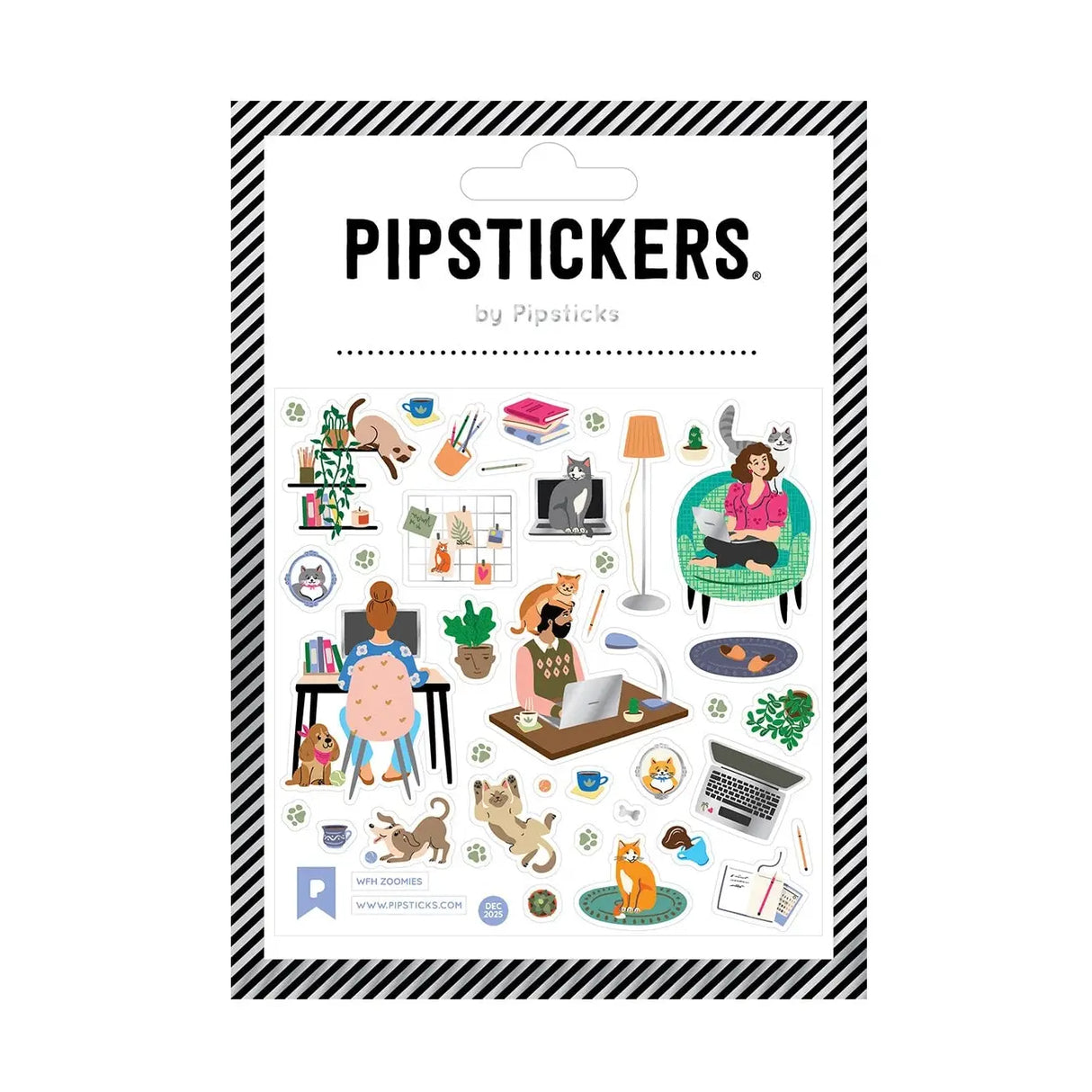 PipStickers are the PERFECT gift for the sticker lover in your life - even if it's you! These unique PVC designs with silver foil accents come on a clear backing and cannot be found anywhere else.
Includes one 4" x 4" sheet of WFH Zoomies PipStickers and includes the Pipsticks manifesto.