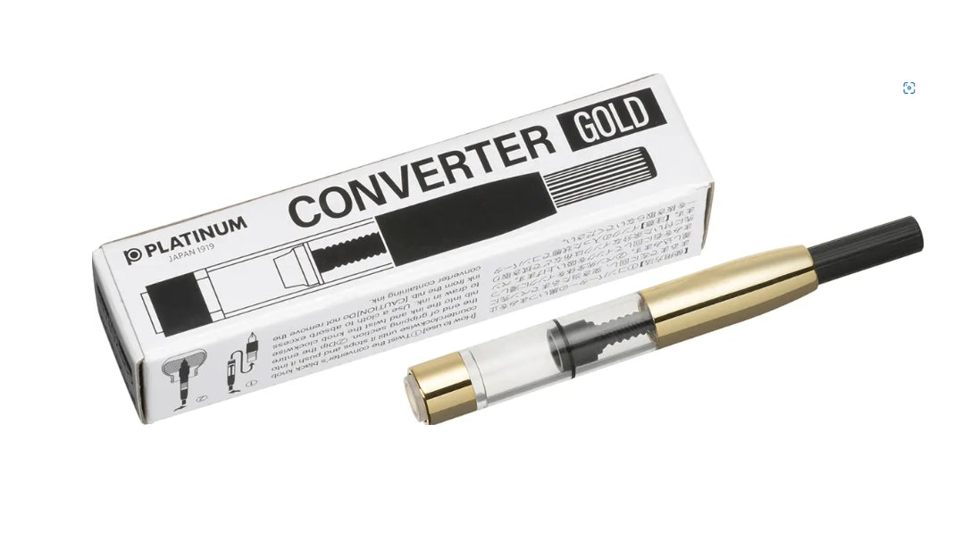 The Platinum Converter allows you to use bottled ink with any Platinum fountain pen—offering more color choices, better value, and a personalized writing experience. Available in silver or gold trim to match your pen’s accents, this proprietary converter is designed specifically to fit all Platinum fountain pens.
Durable, reliable, and easy to install, it’s a must-have accessory for writers who want to go beyond cartridges and fully enjoy the world of bottled ink.