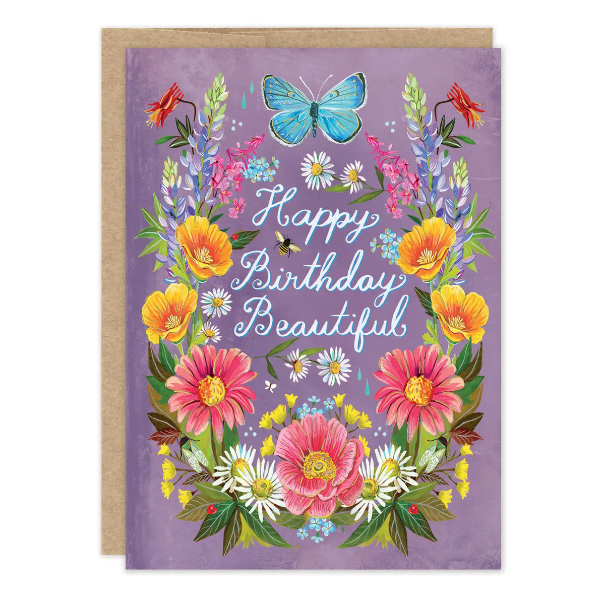 Prairie Flowers Birthday Card
Inside verse: Celebrating the incredible person you are, today and always
• Gold foil details
• Illustrated by Katie Daisy
• Size: A6, 4.5" x 6.25"
• Paired with a kraft envelope
• Printed in the USA on beautiful FSC-certified 10% post-consumer waste recycled paper.
• Eco-friendly, 100% recyclable
About The Artist: Katie Daisy was raised by the birds and warm breezes of small-town Lindenwood, Illinois, brought up among the wildflowers with roots planted deeply in the na