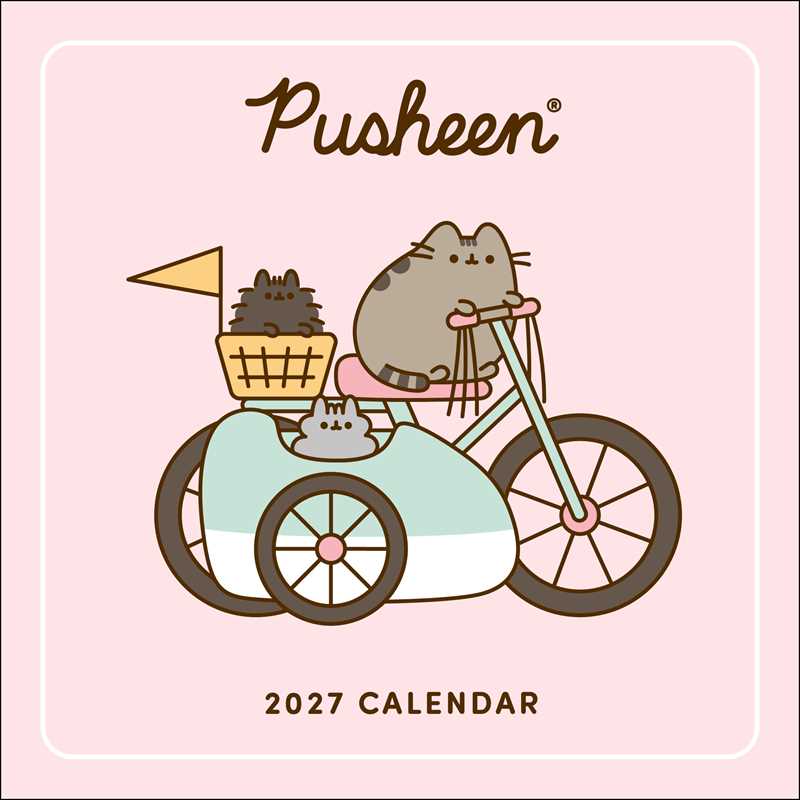 Enjoy 12 months of snacks, naps, and fun with Pusheen the cat!
Smartly sized for cozy corners, busy bulletin boards, or any small spaces, the Pusheen 2027 Mini Wall Calendar adds just the right amount of color, cuteness, and creative organization wherever you need it.
Features include:
7" x 7" (7" x 14" open)—a great size for small spaces
Cover design eliminates need for plastic packaging
Printed on FSC®-certified paper with soy-based ink
Planning spread for September–December 2026
Spans January–Decemb