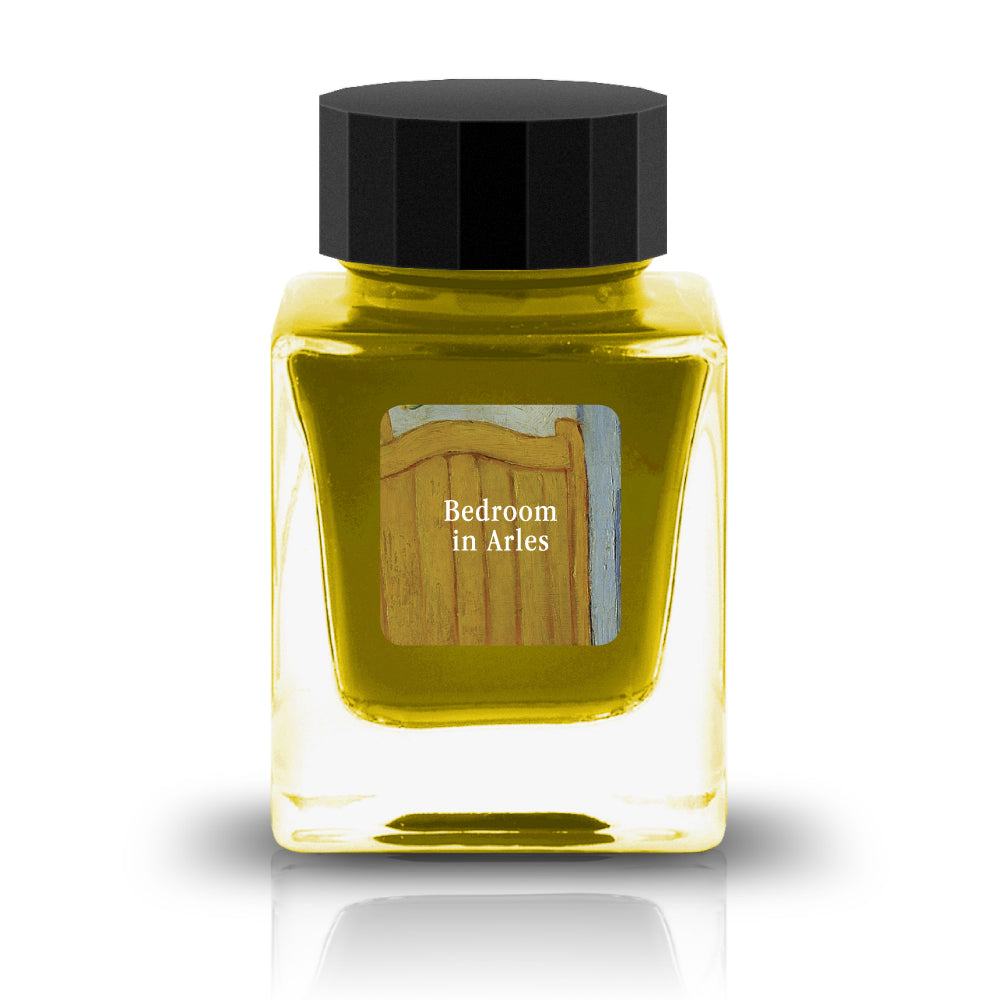 Bedroom in Arles Ink
The Respect Collection pays homage to artistic masterpieces with inks that display the vibrant colors found in these artworks. These inks are also a part of the Crystal Line which has been produced specifically for glass pens.
RGB: 228, 186, 17
Yellow
30ml
Glass Pen Only