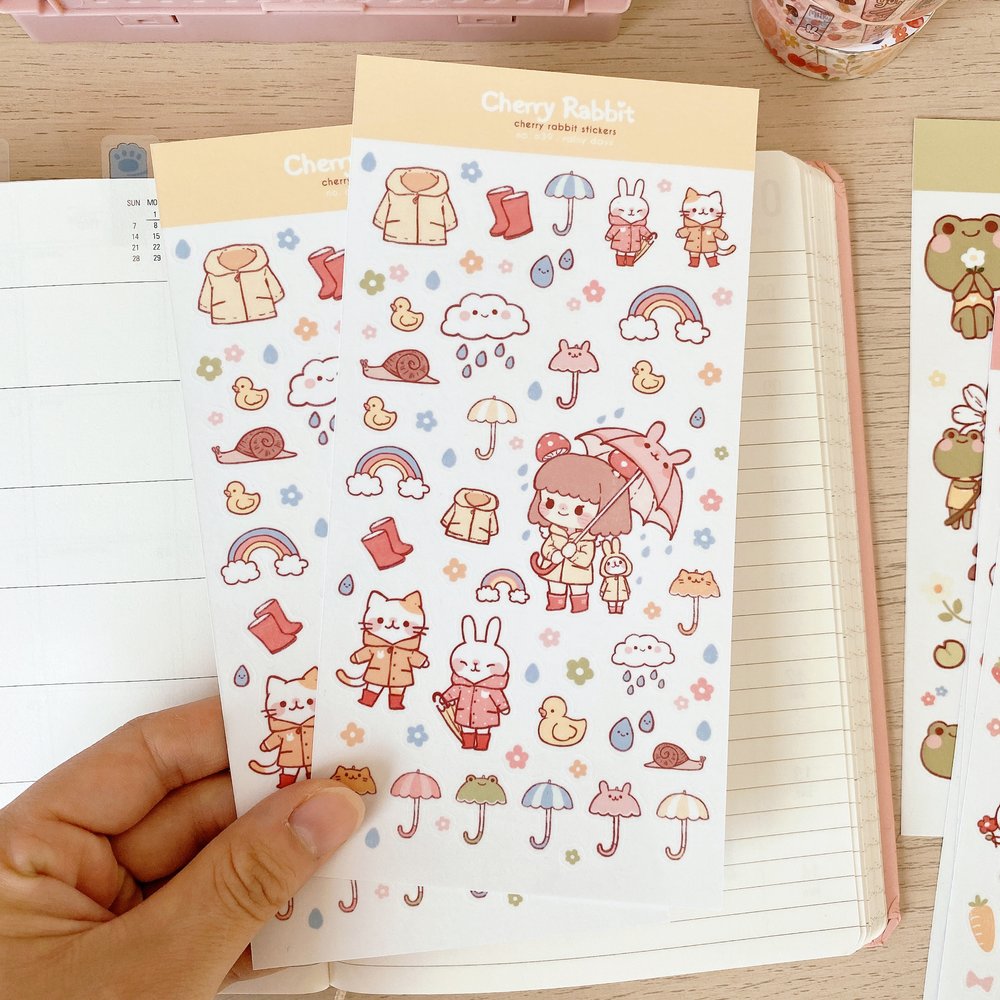 Cherry Rabbit - Rainy Days Sticker Sheet