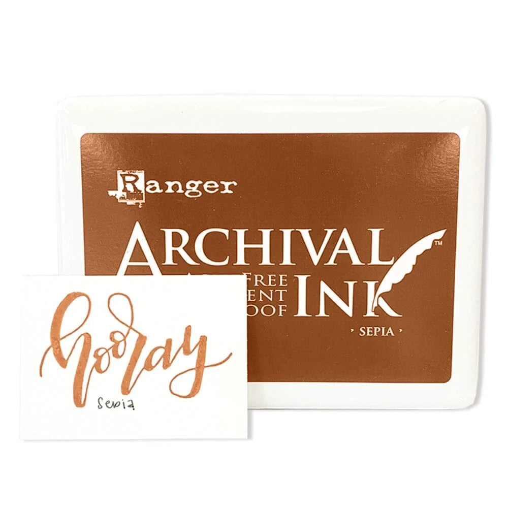 Ranger Archival Ink Jumbo InkPad - Sepia
Archival Inks™ provide long-lasting stamping results that are permanent on many surfaces. Get a crisp image that doesn't bleed over water-based inks and markers, acrylic paint, watercolors, Tim Holtz® Alcohol Ink and more.