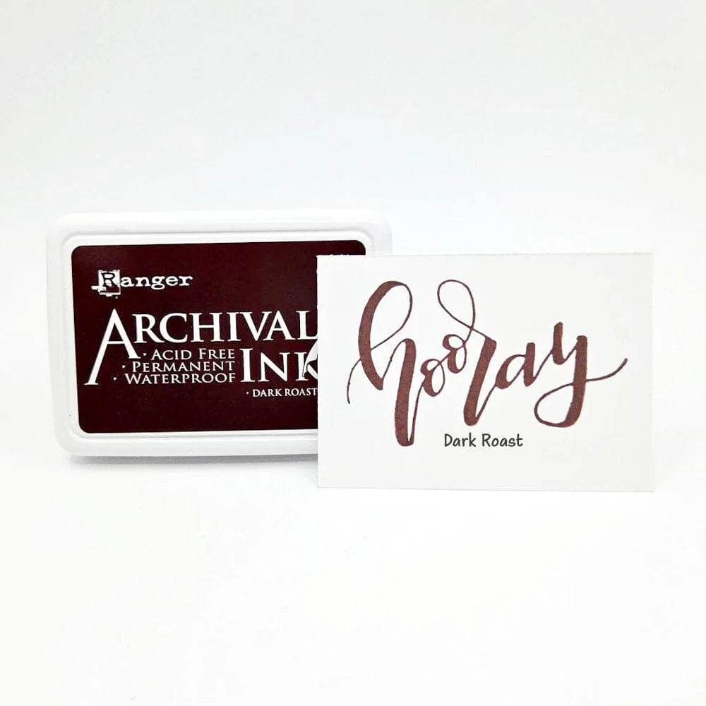 Ranger Archival Ink Pad - Dark Roast
Archival Inks™ provide lasting stamping results that are permanent on many surfaces. Get a crisp image that doesn't bleed over water-based inks, markers, acrylic paint, watercolors, and more. Pads can be easily re-inked with the coordinating Archival Ink Re-Inker.