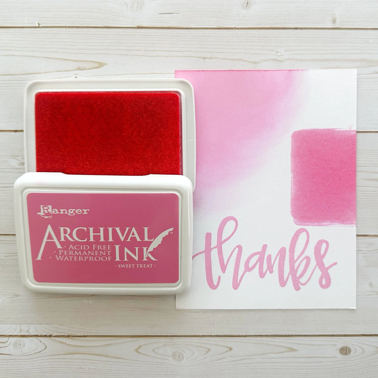 Ranger Archival Ink Pad - Sweet Treat
Archival Inks™ provide lasting stamping results that are permanent on many surfaces. Get a crisp image that doesn't bleed over water-based inks, markers, acrylic paint, watercolors, and more. Pads can be easily re-inked with the coordinating Archival Ink Re-Inker.