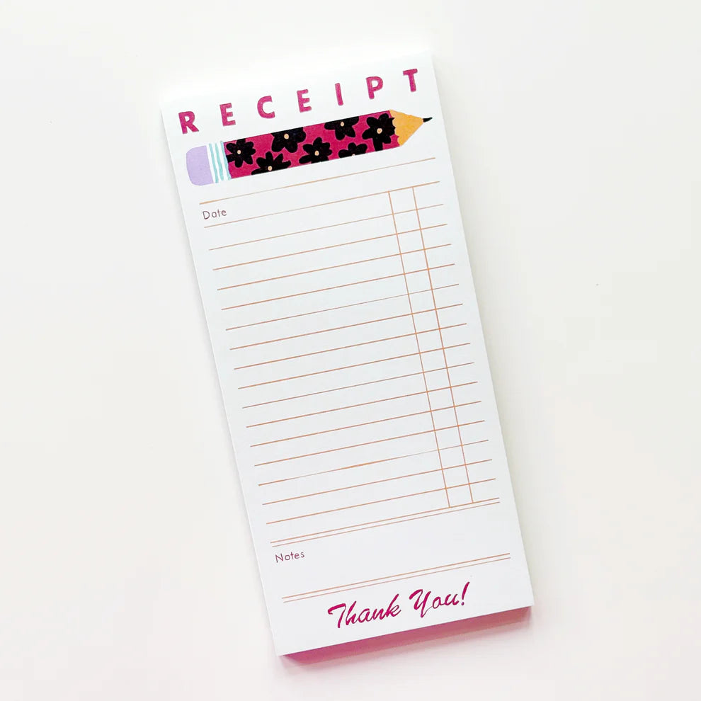 Fun long notepad with art by Karen Schipper.
4.25" x 8.75"
50 sheets
Cardboard backing.
Artwork property of Karen Schipper