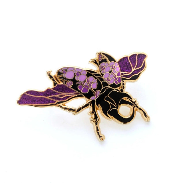 Pin de escarabajo rinoceronte - morado