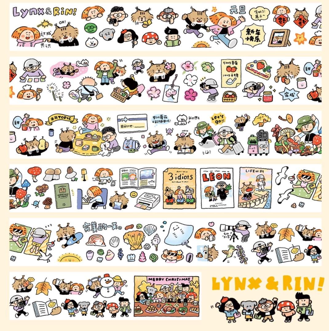 Volume 35:
Rin just took an fun trip with Lynx and their friends together this past weekend, they went to the field together and had a really good camping night.
They are so eager to go many different fun places and eager to try many different mushrooms.
Are you eager to try it out as well?
Choose from the following products:
• Washi Tape Volume 35
𝐌𝐚𝐭𝐞𝐫𝐢𝐚𝐥𝐬:
• Washi Tape on release paper
𝐒𝐢𝐳𝐞:
• Full roll: 30mm wide x 5m long (5 loops)