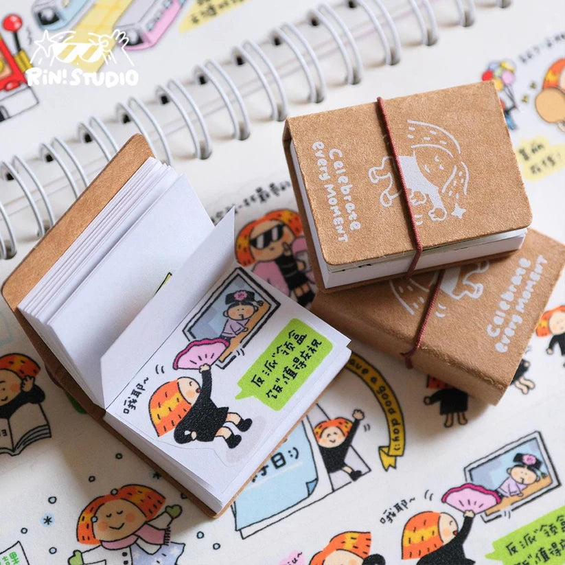 This probably is one of the cutest product our studio have ever made. The mini notebook can basically fit anywhere, and you can either write down some fun topics or put in some of the stickers in the notebook to show case your unique side.
Grab the mini notebook and show your own style!
1.2x 1.6 inches
Cover by kraft paper & inner page by 115g high quality paper
60 blank pages