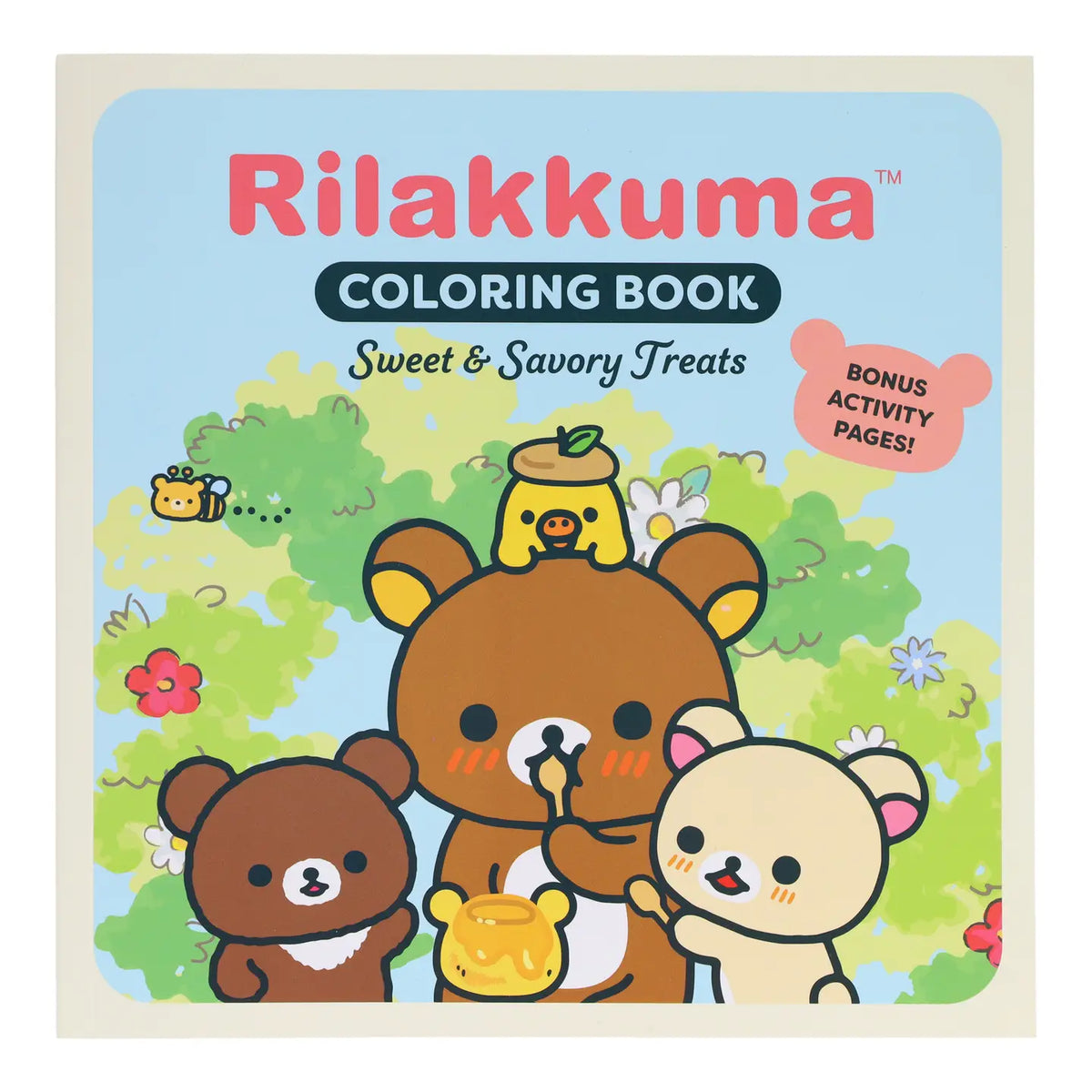 Join the lazy bear Rilakkuma and friends for an adorable coloring adventure full of sweet and savory treats, from berries and cakes to hamburgers and pizza. This book is one of the first in a new series of officially licensed Rilakkuma coloring books!
Rilakkuma, meaning “bear in relaxed mode,” is beloved worldwide for its irresistible kawaii cuteness. Now, for the first time, you can collect a series of cute and cozy coloring books featuring Rilakkuma, Korilakkuma, Chairoikoguma, Kiiroitori, and friends. T