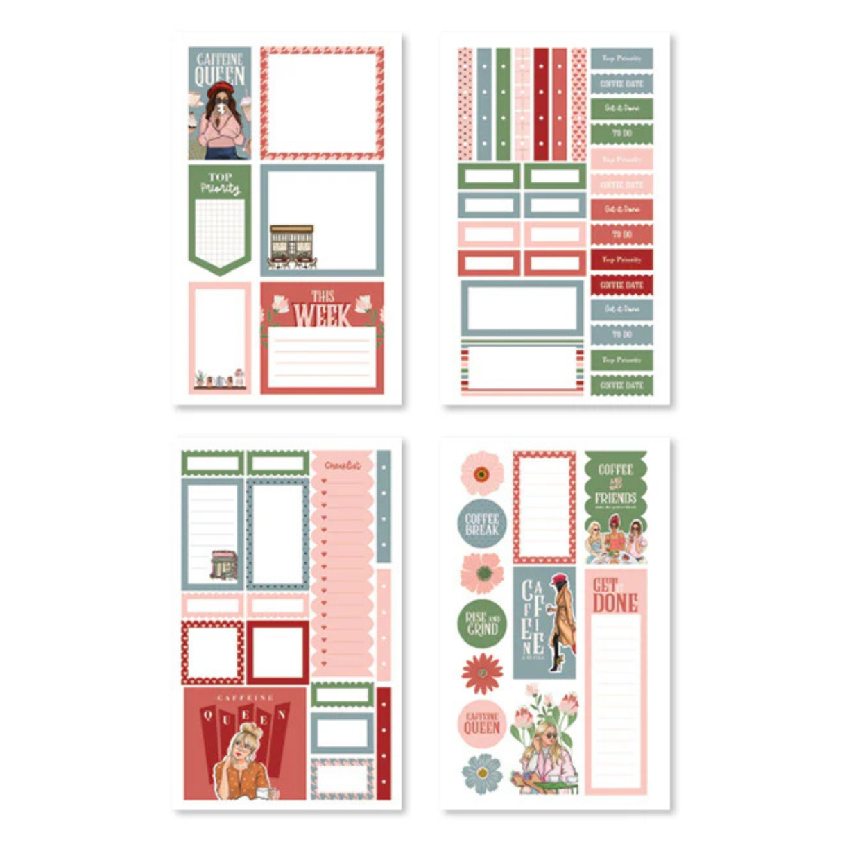 Rongrong Sticker Book - Coffee Queen
Get ready to wrap yourself in a warm hug with every sip of coffee! Introducing the Coffee Queen sticker book by Rongrong DeVoe. ☕️
Filled with 24 pages of premium hand-drawn stickers featuring adorable coffee lover fashion illustrations. From functional appointment trackers to cute coffee shop settings, this sticker book has it all. 😍
Show your love for the world's best drink and decorate your planner or notebook with these gorgeous stickers. Don't wait, grab your co