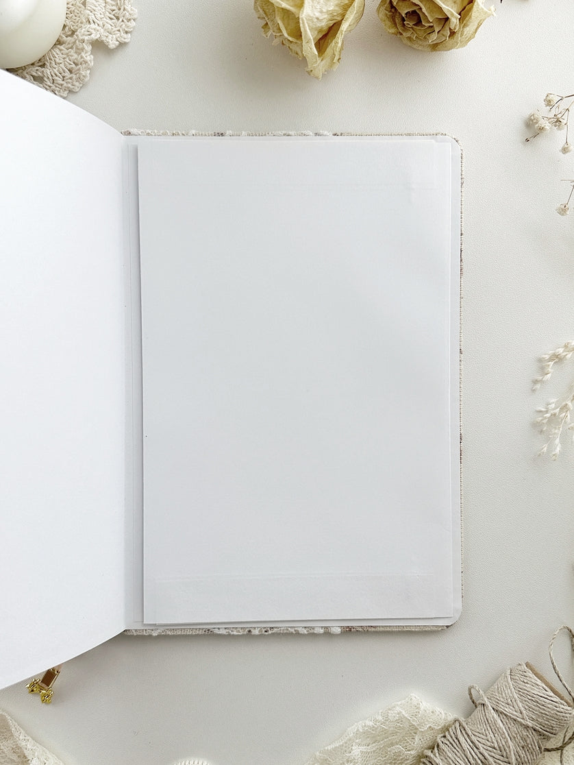 Libreta A5 con rosas y encajes