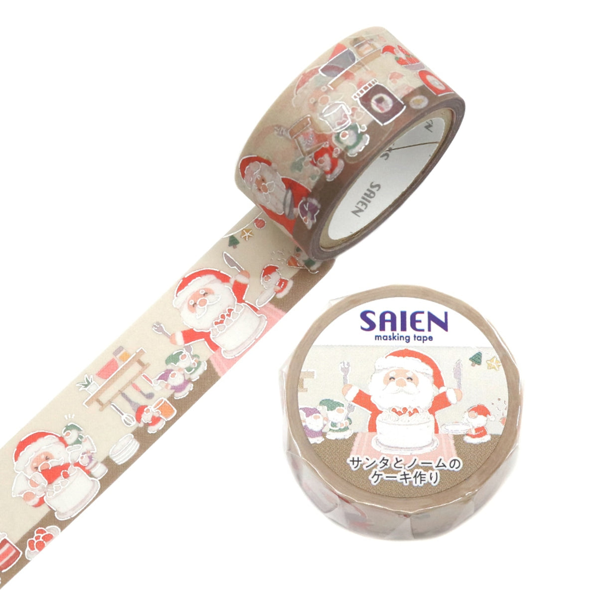 SAIEN - Santa and Gnome Cake Making Washi Tape
A cute cake-making world featuring Santa Claus and a gnome unfolds. This tape is an item that further enhances the Christmas atmosphere!
Size approx. 20mm x5m
Country of manufacture: Japan
Material / component: Paper