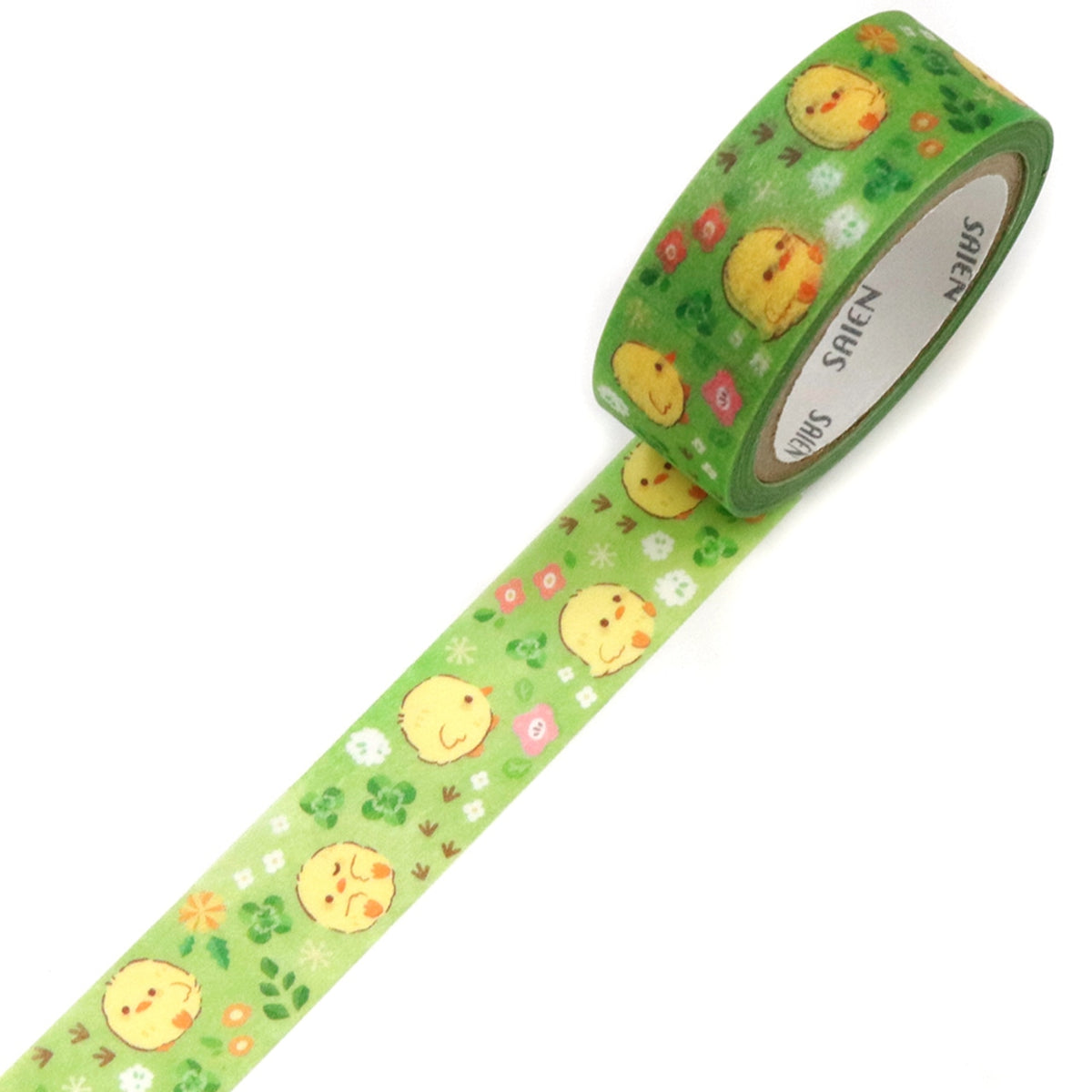 SAIEN Washi Tape Chicks and Wildflowers Washi
