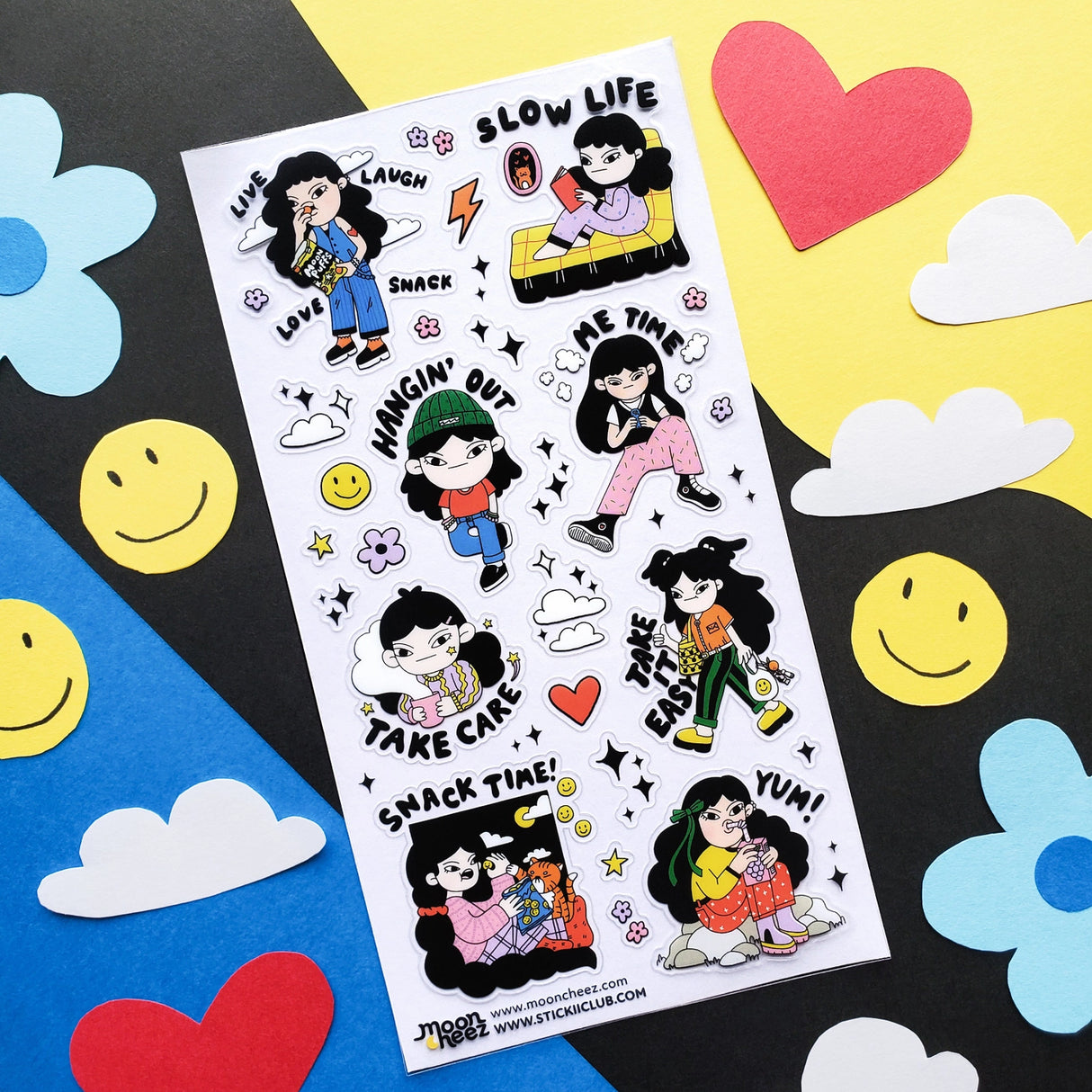 😋🧃 Self-love, but make it snacky, cozy, and unapologetically chill. These designs by @mooncheez are here to remind you that doing nothing is doing something. This sheet celebrates snacks, slow days, solo hangs, and taking care on your own terms.
Art by: @mooncheez