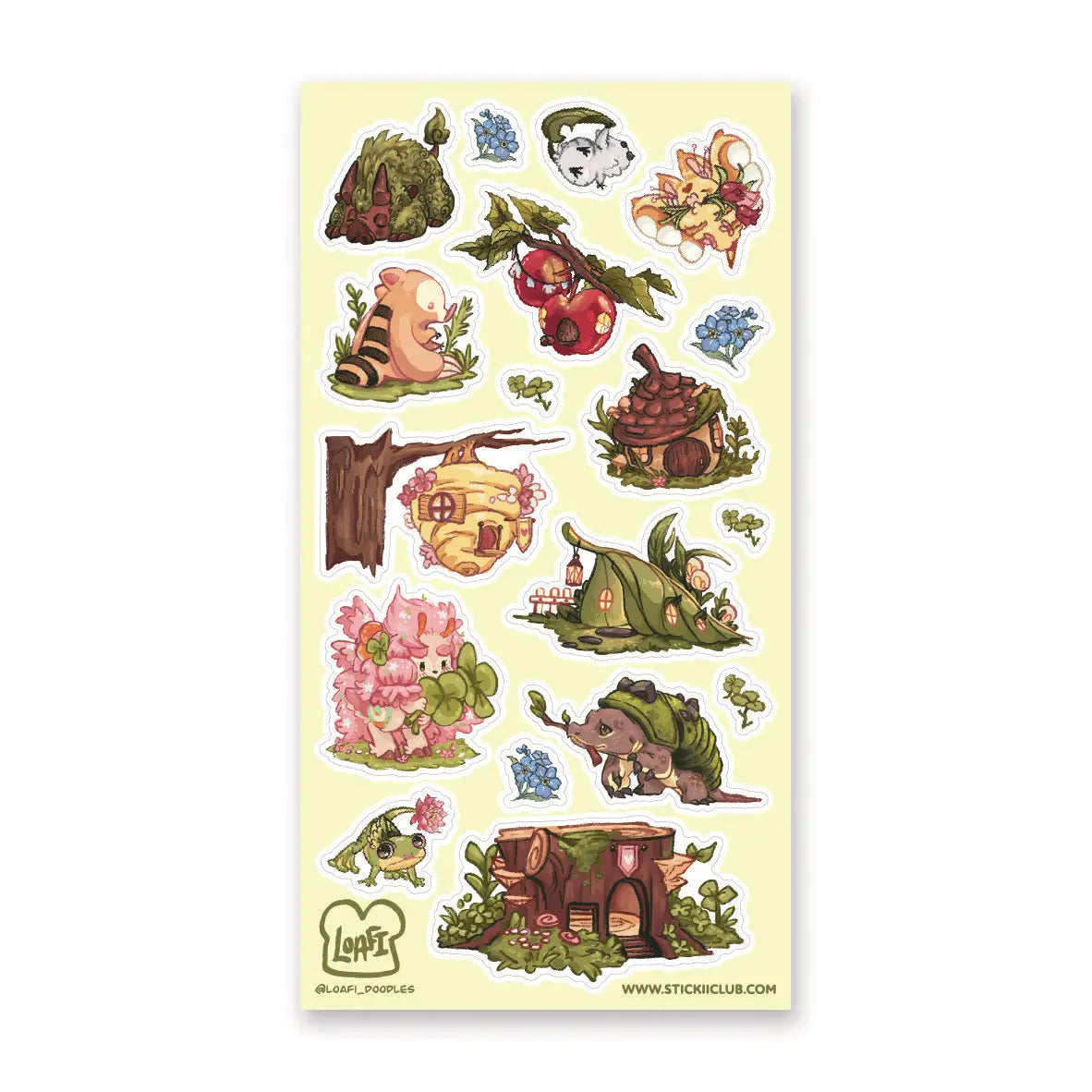 🐛🏡 @loafi_doodles’ cozy crew is living the woodland dream with stump houses, leafy cottages, acorn roofs, and blossom-filled hideaways tucked between clovers and berries. This sheet is basically a house tour for anyone who’s ever wanted to move into a mossy log and never answer emails again. 10/10, would sign the tiny lease.
Art by: @loafi_doodles
• One sticker sheet is included.
• Top Coating: None
• Adhesive Layer: Paper
• Backing Layer: Clear PET
• 6.69"x3.54"
• Weight-0.03oz
• 1 Sheet Included
