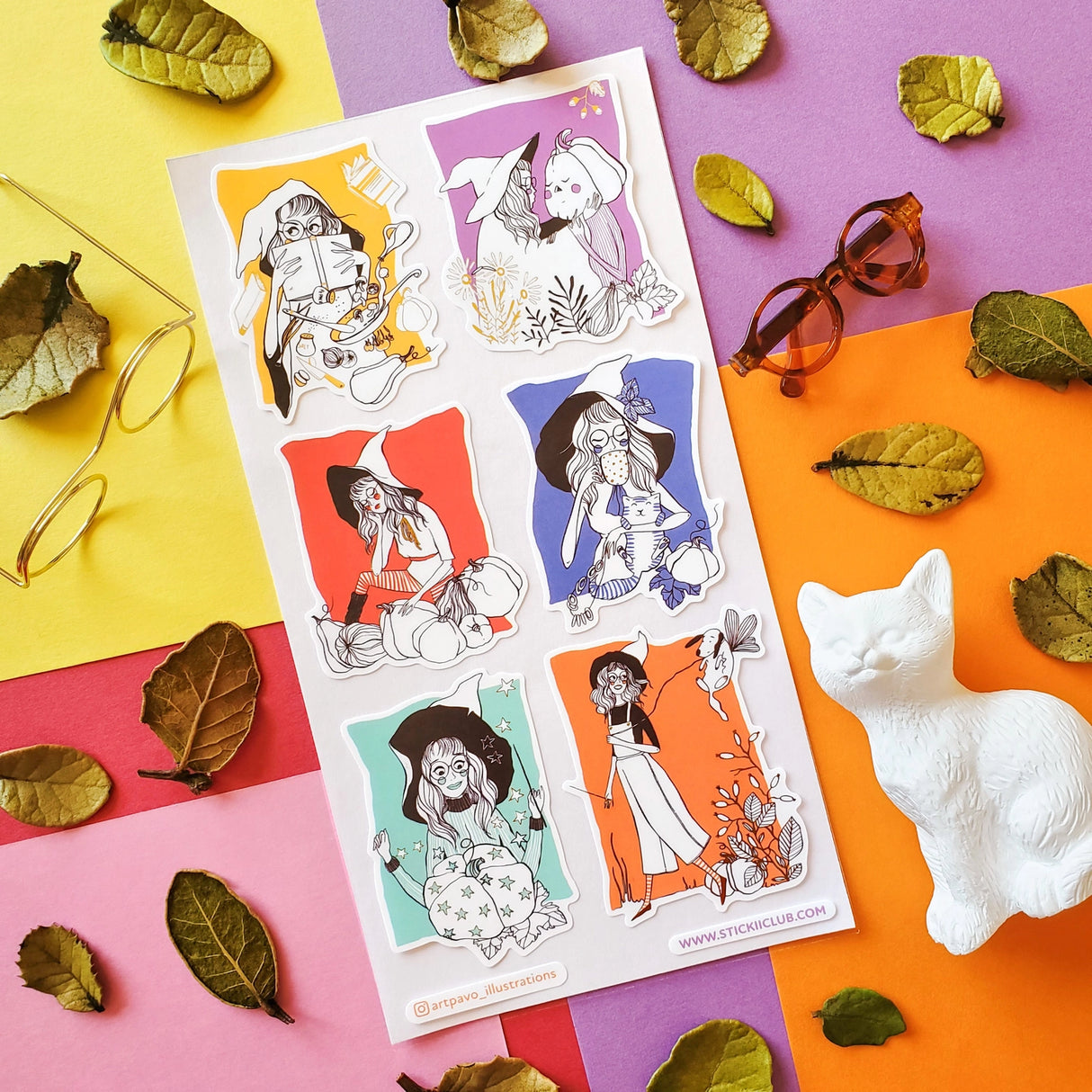 π§π Meet the most magical girl gang around! These quirky witches by @artpavo_illustrations are stirring up potions, cuddling with cats, bonding with pumpkin friends, and sipping something magical. With bold colors, fabulous hats, and a whole lot of attitude, each witch is living their best cozy witch autumn.