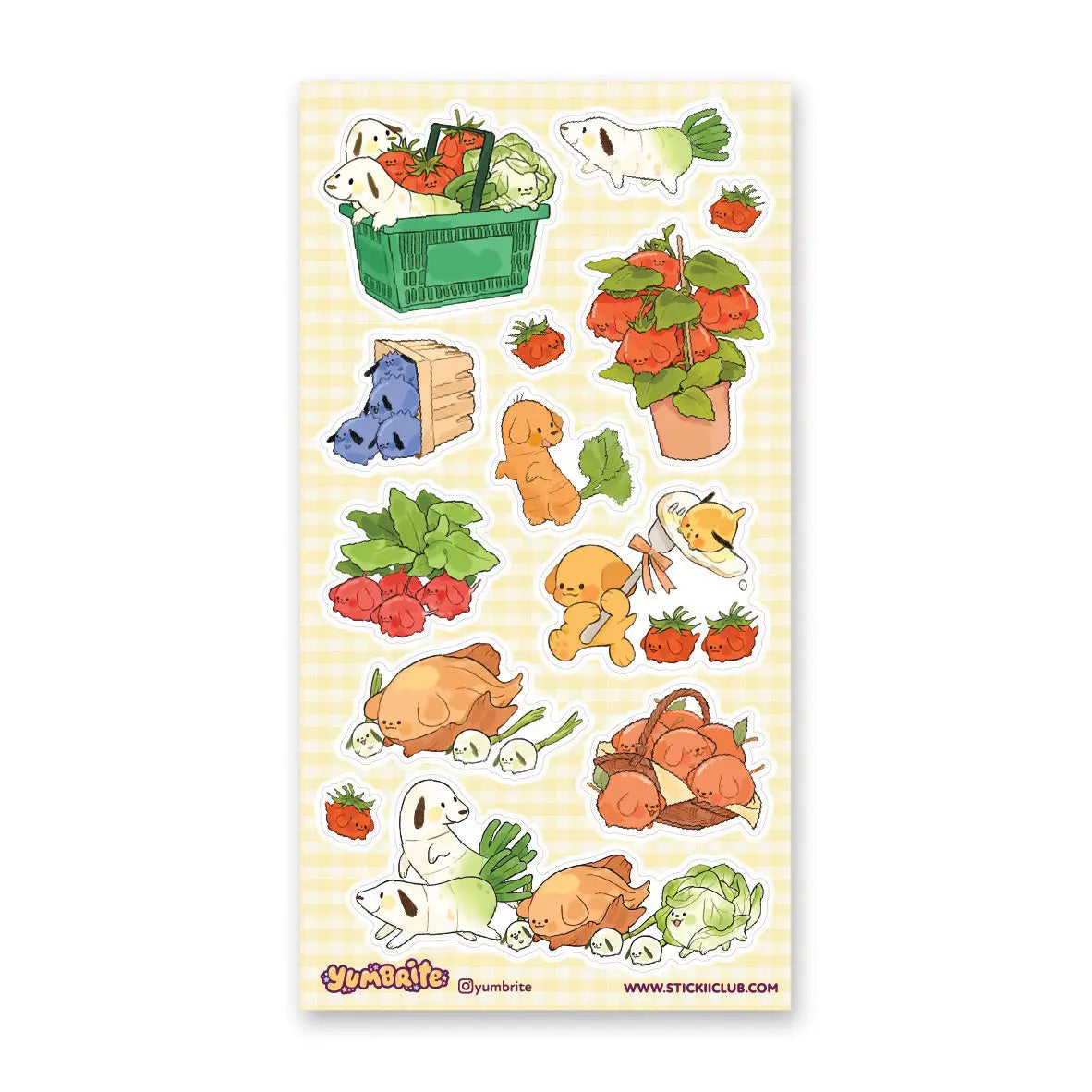 š„š¶ Letās go to the cutest farmers market ever with @yumbriteās veggie pups! From carrot doggos zooming around with leafy greens to tomato buddies piling into produce baskets, these pals take āfarm to tableā fun very seriously. Packed with fresh produce, playful pups, and wholesome charm, this sheet has us excited for our greens!
Art by: @yumbrite
Top Coating: None
Adhesive Layer: Paper
Backing Layer: Paper
6.69" x 3.54".
Weight - 0.03lbs.
1 sheet included