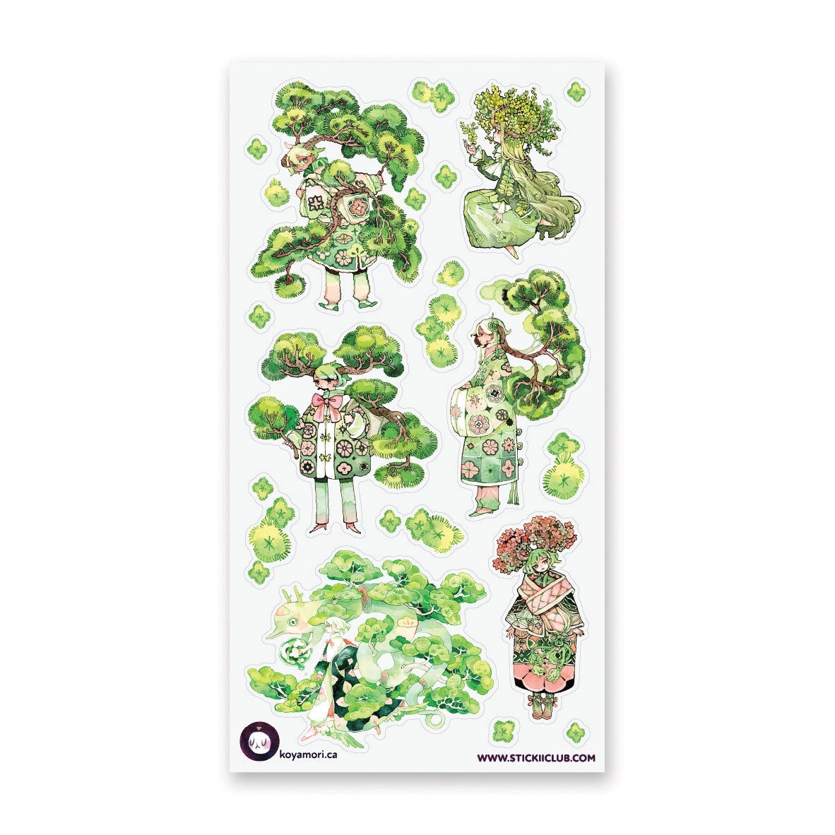 🌳🍃 Get ready to branch out with @maruti_bitamin’s bonsai beauties and leafy legends! These stylish forest guardians rock living tree crowns, flowing robes, and nature magic like it’s the hottest green trend of the season. Rooted in charm and bursting with botanical flair, this set is ready to sprout some serious wow on your pages!
Art by: @maruti_bitamin
Top Coating: None
Adhesive Layer: PVC (plastic)
Backing Layer: Clear PET
6.69" x 3.54".
Weight - 0.03lbs.
1 sheet included 