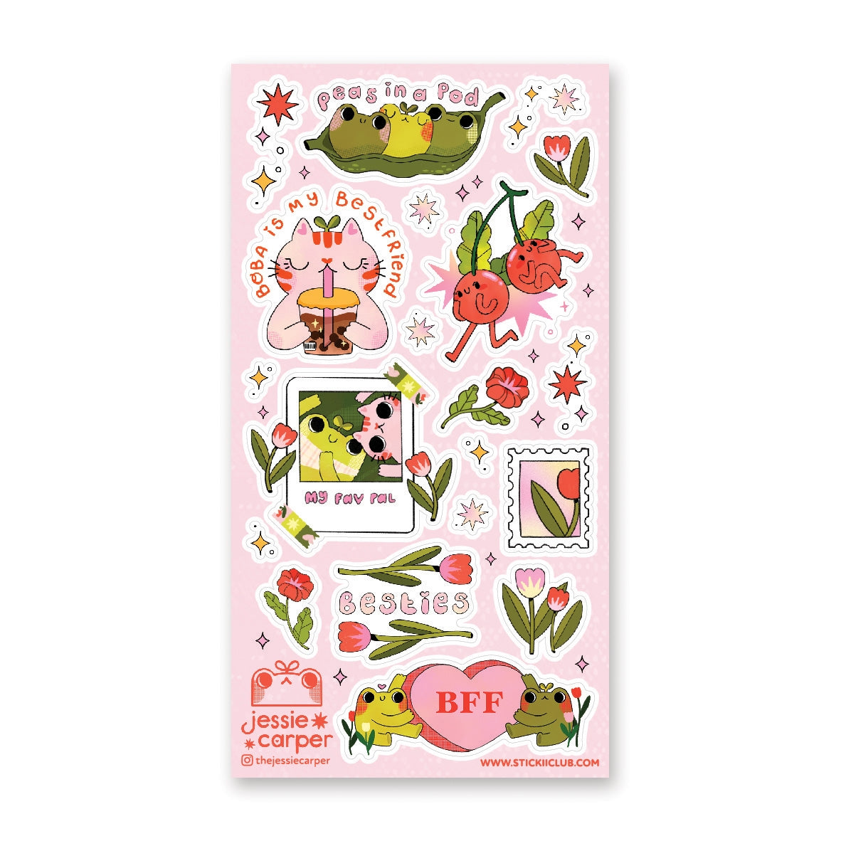 Whether your bestie is that perfect cup of boba tea or your fluffy fur baby, you’ll adore this swoon-worthy sheet—perfect for sending your bestie some love!