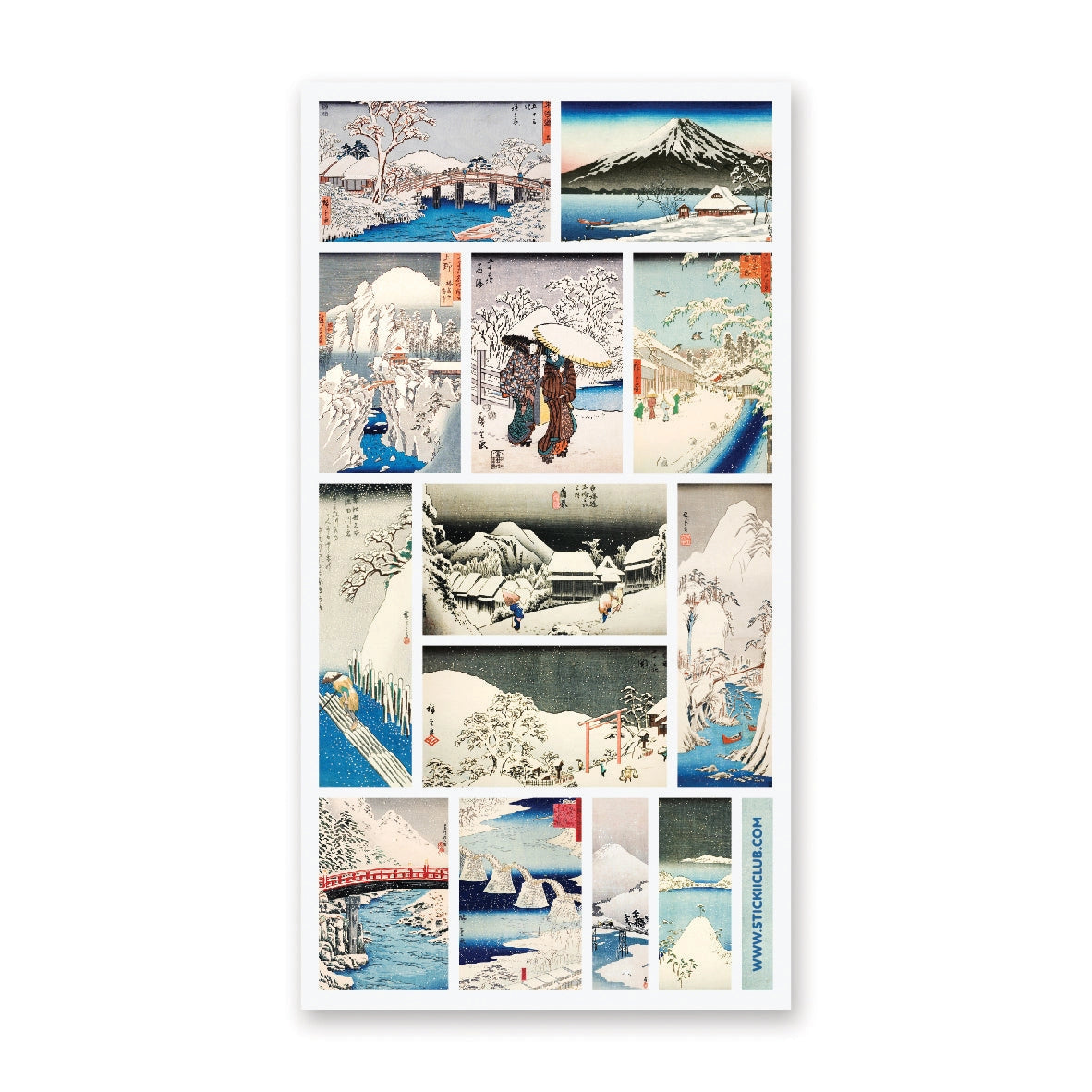 STICKII Japan in Snowfall Sticker Sheet
❄️🏔️ Discover the quiet beauty of a Japanese winter with this elegant set of vintage paintings.
