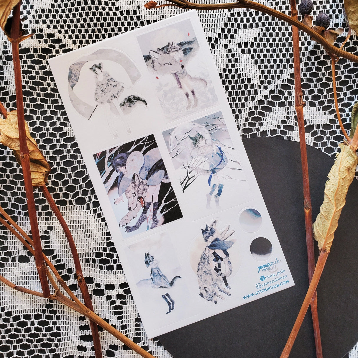 STICKII Soft Howls of Winter Sticker Sheet
đđș Beneath the pale winter moon, @yamazukimariâs wolf girl drifts through moonlit forests, wrapped in fur and quiet mystery.