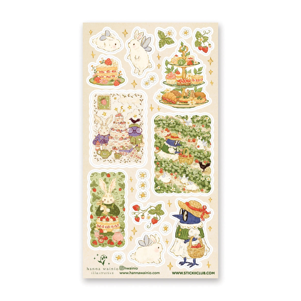 đđ Bunnies, birds, and strawberriesâoh my! @hwainioâs adorable friends are gathering the juiciest berries, then turning them into the dreamiest desserts. From towering cakes and dainty tea treats to garden picnics, itâs definitely a berry good time to be had!
Art by: @hwainio
Top Coating: None
Adhesive Layer: Paper
Backing Layer: Clear PET
6.69" x 3.54".
Weight - 0.03lbs.
1 sheet included 