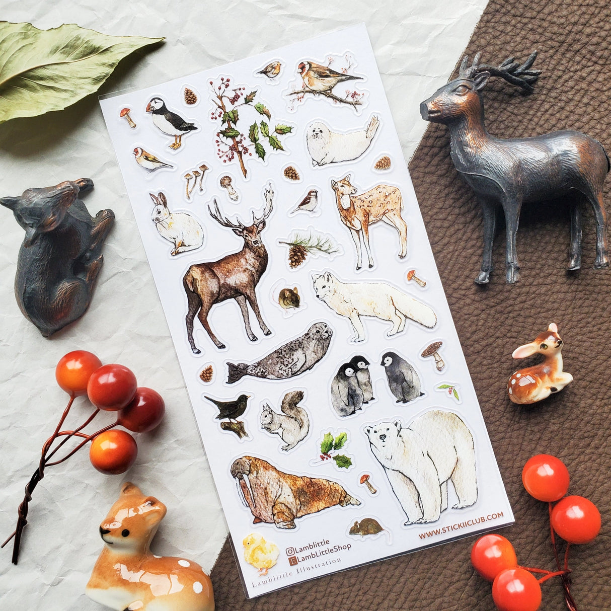 STICKII Winter Wildlife Wonders Sticker Sheet
🐻❄️🌿 Journey into the heart of winter’s wild beauty with @lamblittle’s charming sheet.