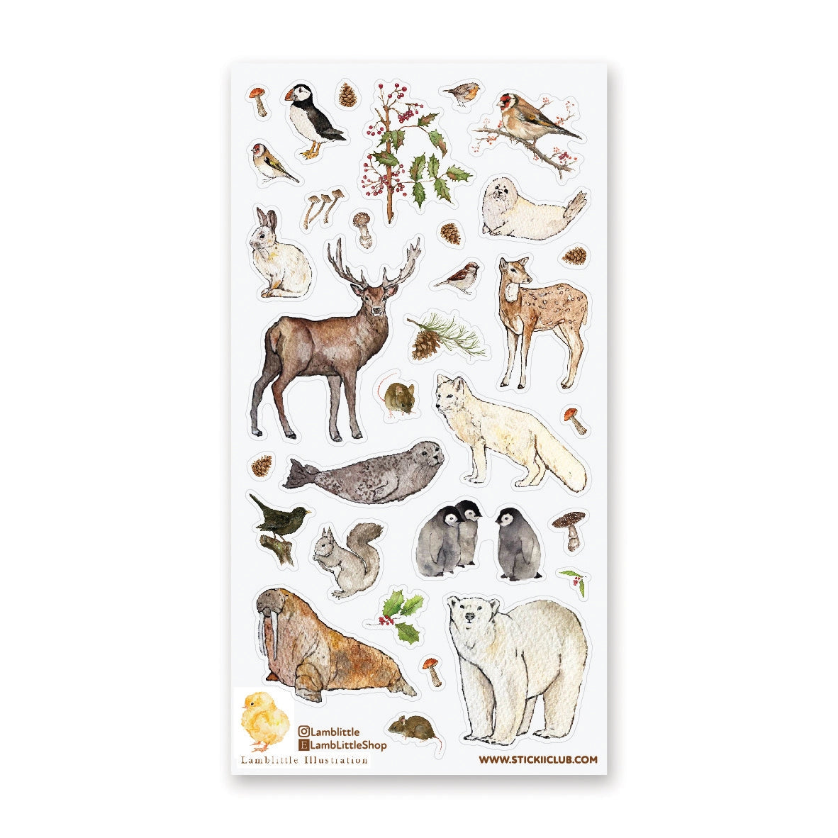 STICKII Winter Wildlife Wonders Sticker Sheet
🐻❄️🌿 Journey into the heart of winter’s wild beauty with @lamblittle’s charming sheet.