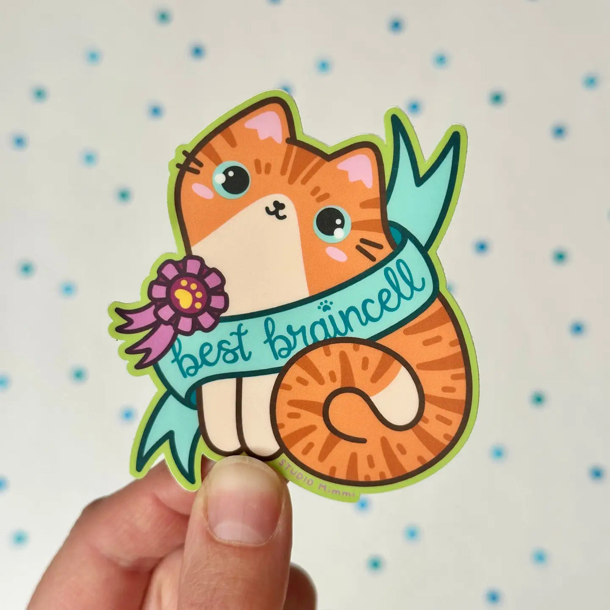 Sweet orange cats and their single, shared, braincell, but we all know that one braincell is mighty and the best one there is.
Weatherproof vinyl in a super matte finish
Size 2.71” x 3” (inches)