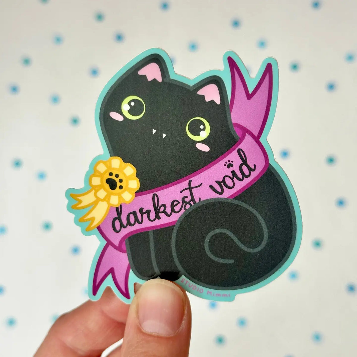 STUDIO Mimmi - Darkest Void Banner Vinyl Sticker
The black cat, the shadow gremlin, the seeker of chaos, the magical, the wonderful… the darkest void. If you have one you love them, if you don’t have one, you still love them. What’s not to love?
Weatherproof vinyl in a super matte finish
Size 2.71” x 3” (inches)