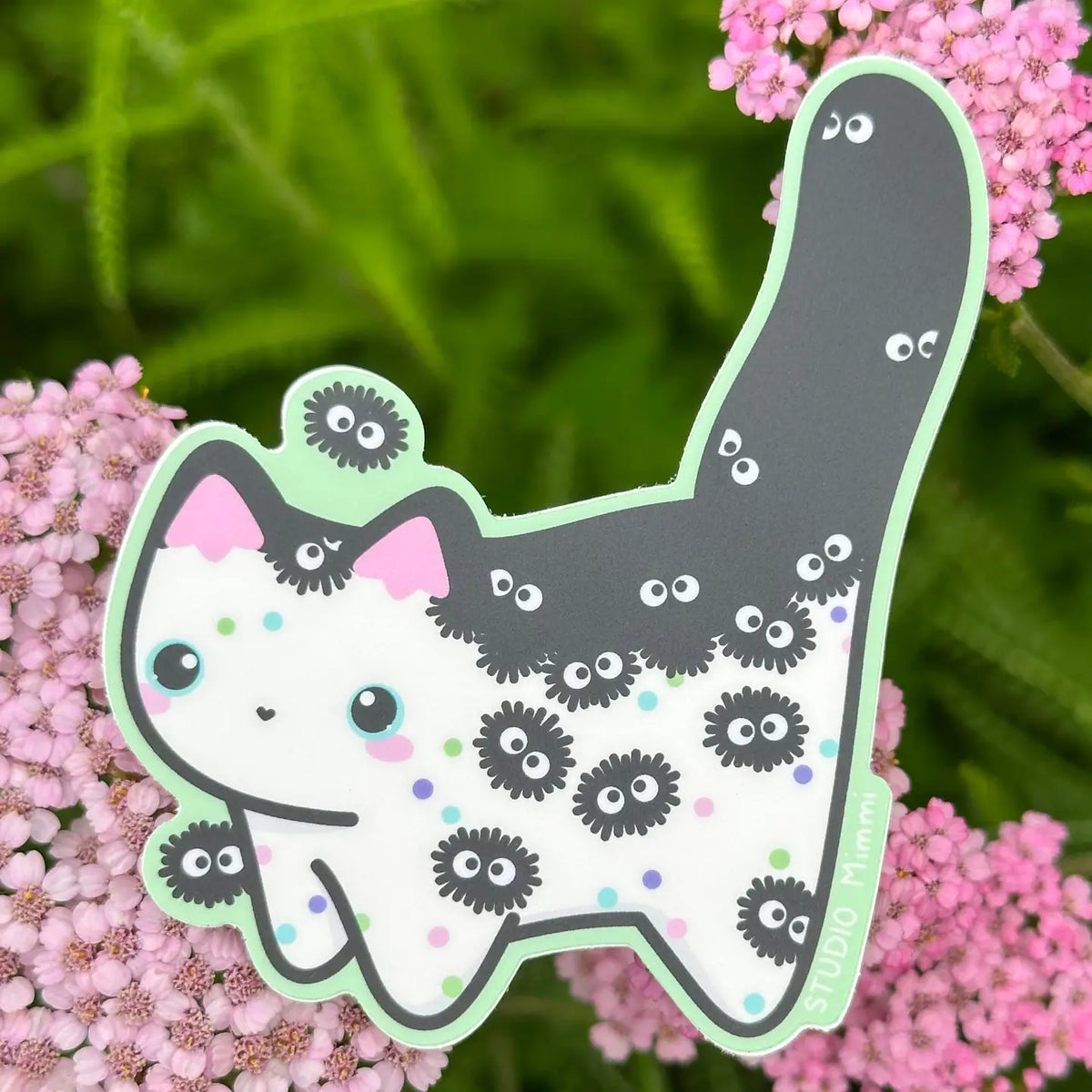 The most in demand sticker ever is back! Same adorable sticker a little larger. Soot sprite kitty is so deeply loved. Thank you for loving this cutie so much and sharing it with friends!
Size: 2.48” x 3.31” inches