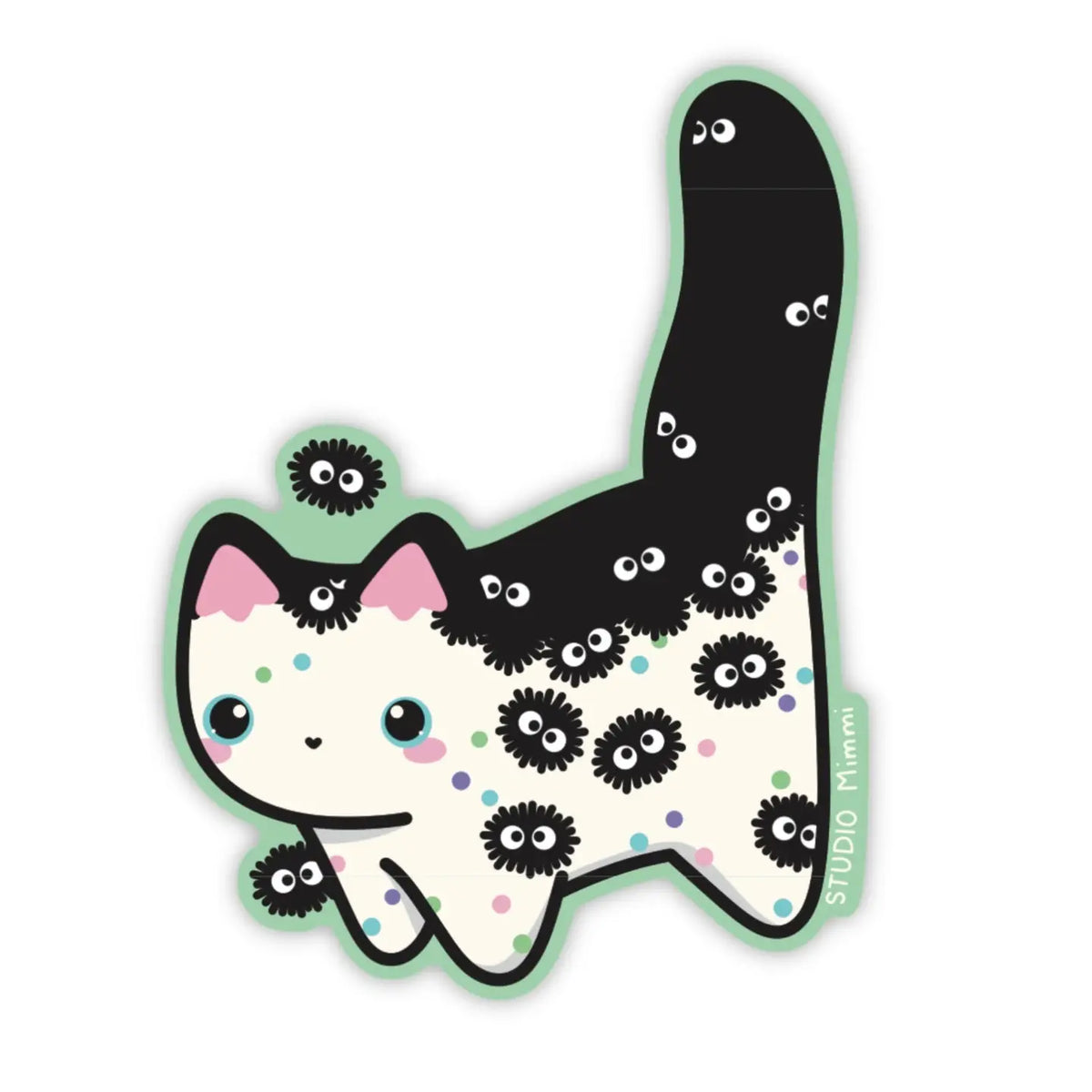 The most in demand sticker ever is back! Same adorable sticker a little larger. Soot sprite kitty is so deeply loved. Thank you for loving this cutie so much and sharing it with friends!
Size: 2.48” x 3.31” inches