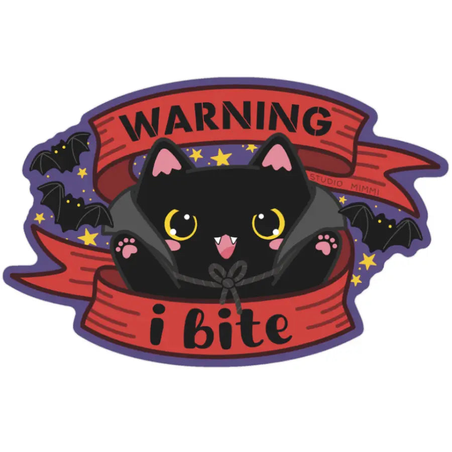 STUDIO Mimmi - Warning I Bite Vinyl Sticker
Tiny, adorable, fuzzy… but dangerous! Little danger! You’ve been warned: this cutie bites!
Weatherproof vinyl in a super matte finish.
Size 2.2” x 3.5” (inches)