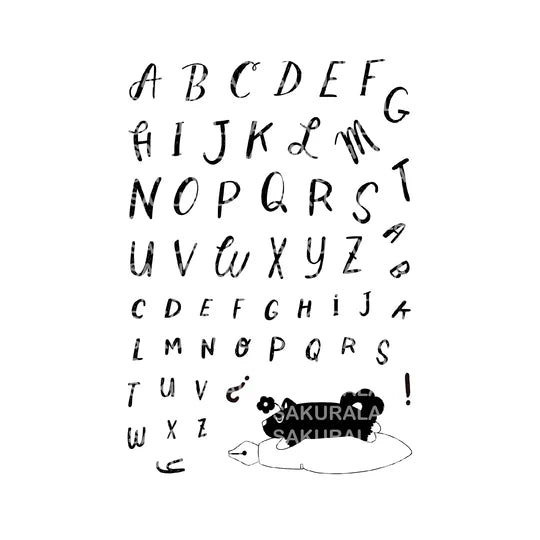 Clear stamp "Vincent's Alphabet" was created in collaboration with Paper Plant Co. The owner, Friedia, has a cute alphabet stamp with an atmospheric and gentle typeface.
This stamp set is a collaboration between Sakuralala and Paper Plant Co., a stationery store located in Los Angeles, USA. The dog that appears in the Paper Plants Co. shop logo and clear stamp is Vincent, who is also the store's mascot. These stamps are the perfect addition for your journal or planner!