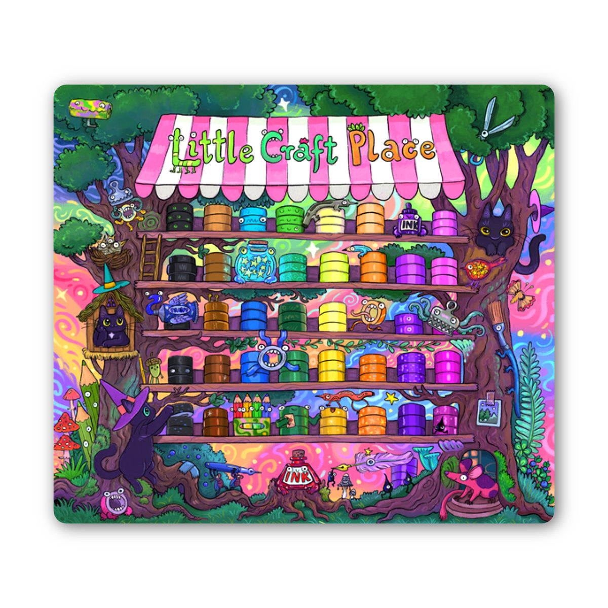 A little piece of our famous Washi Wall, reimagined in magical forest vibes. This durable vinyl sticker captures the wonder of enchanted woods and the creativity that makes the Washi Wall so beloved.
