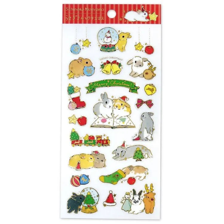 Schinako Moriyama - Christmas Sticker Sheet
Bring the fluffy fun of the holidays into your sticker collection with this sticker sheet! This is a cute sticker made of PET material with a matte coating, offering a cute sheer feel.
Luxuriously decorated with gold leaf and Christmas motifs drawn by the artist, you can enjoy seasonal decorations unique to this season.
Size: 90×195mm
Material: Frosted PET/ Gold Leaf