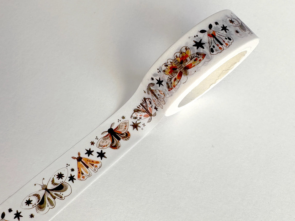 Introducing our captivating collection of washi tapes, featuring the mesmerizing Moths Washi Tape! This tape is the moth-er of all washi tapes, with its intricate and delicate moth designs that will light up your crafting projects like a flame.
15mm wide.