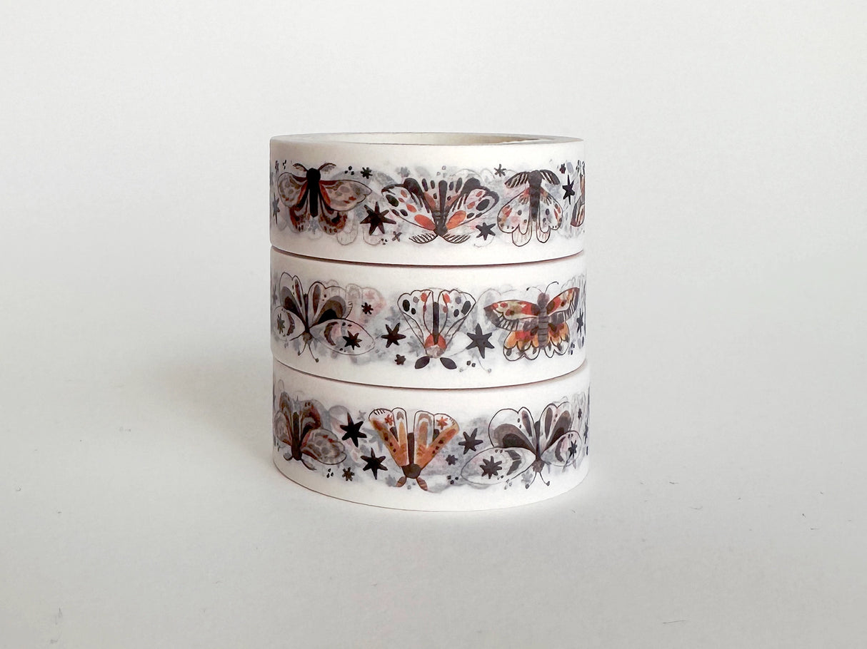 Introducing our captivating collection of washi tapes, featuring the mesmerizing Moths Washi Tape! This tape is the moth-er of all washi tapes, with its intricate and delicate moth designs that will light up your crafting projects like a flame.
15mm wide.